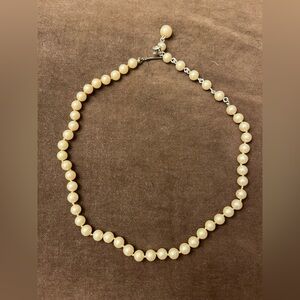 Vintage Pearl Rhinestone Choker Necklace
